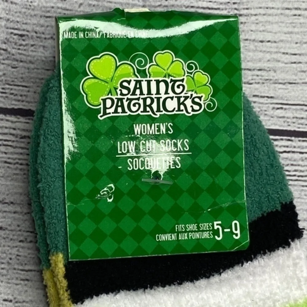 Saint Patricks Day Socks Womens Size 5 to 9 Low‎ Cut Socks